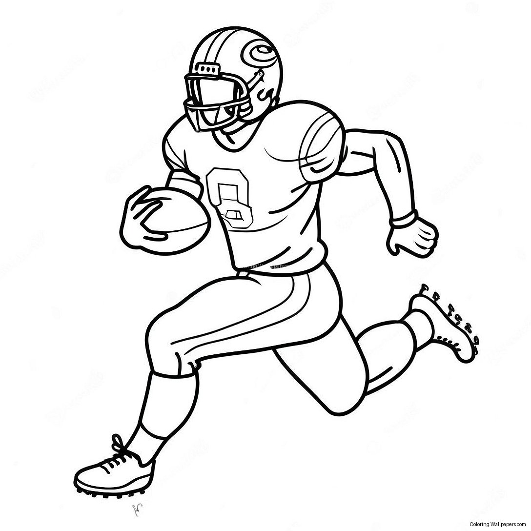 Football Player Running Coloring Page 11060