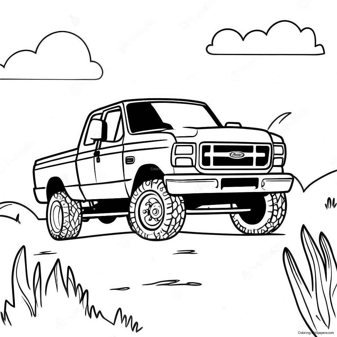 Ford F250 Off-Road Adventure Coloring Page 24512