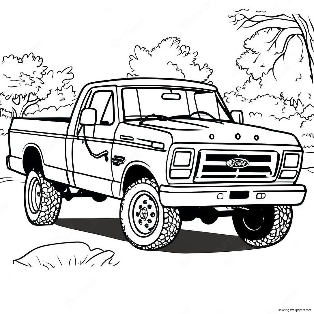 Ford F250 Truck Coloring Page 24485