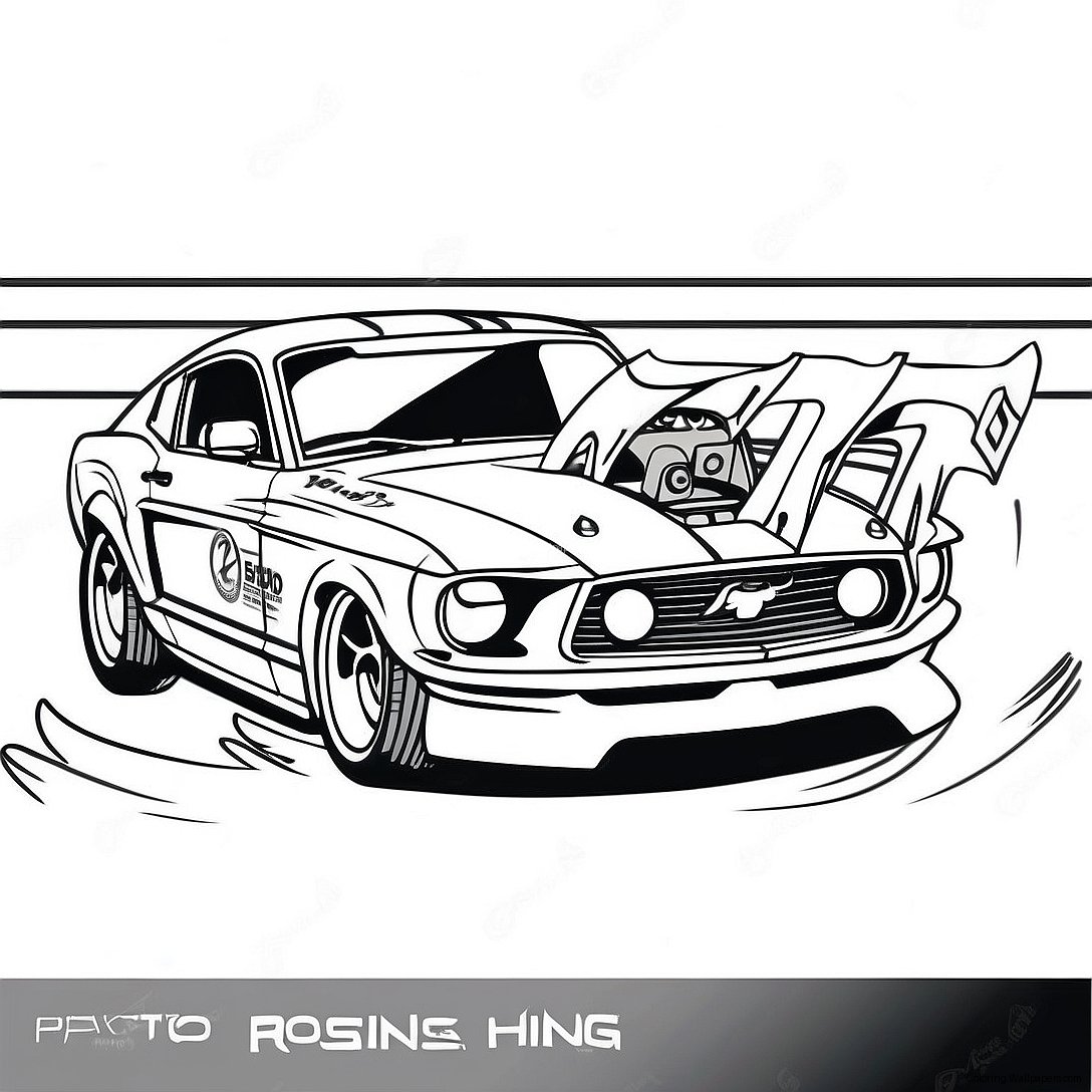 Ford Mustang Rennen In Aktion Ausmalbild 17982