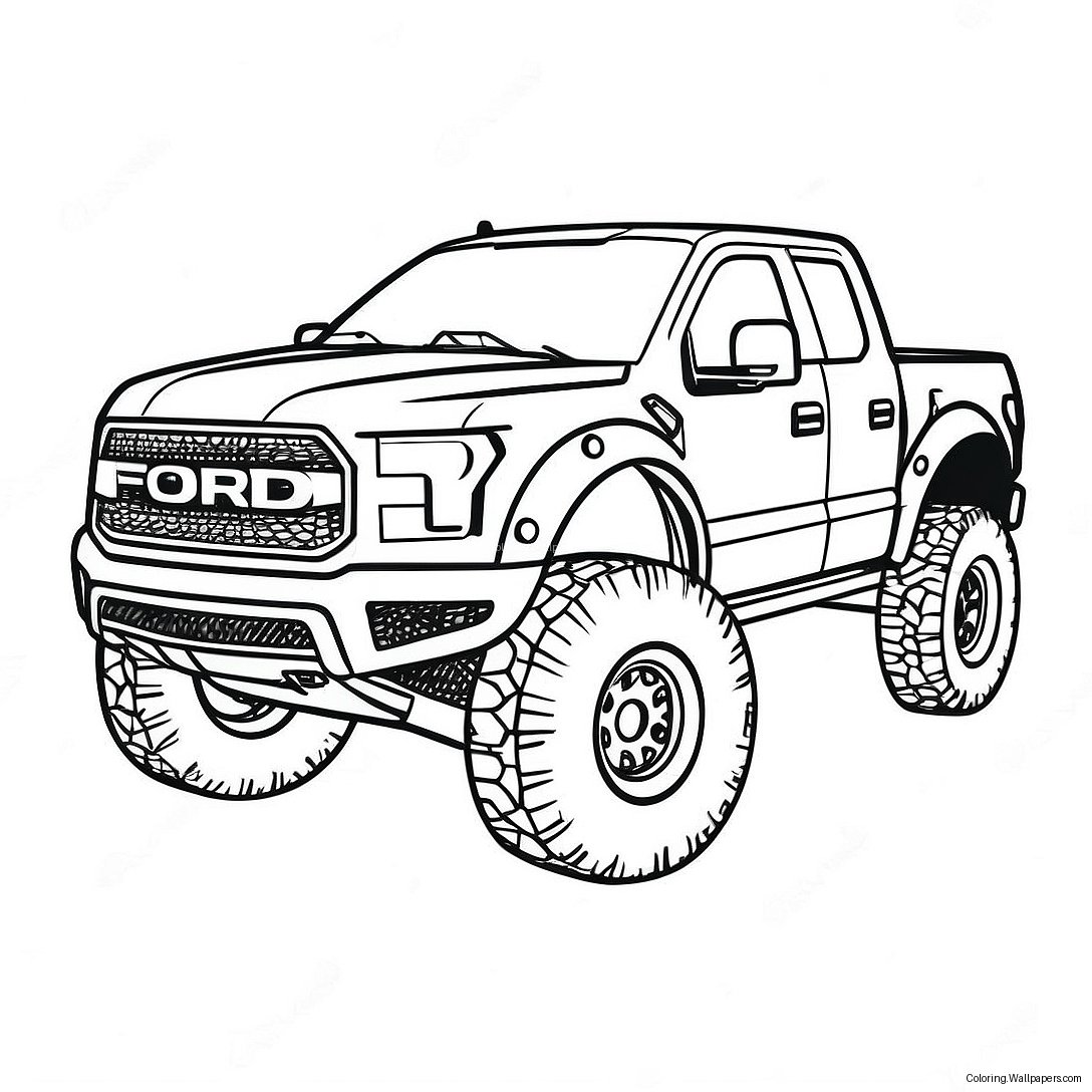 Página Para Colorear De Camión Ford Raptor 18077