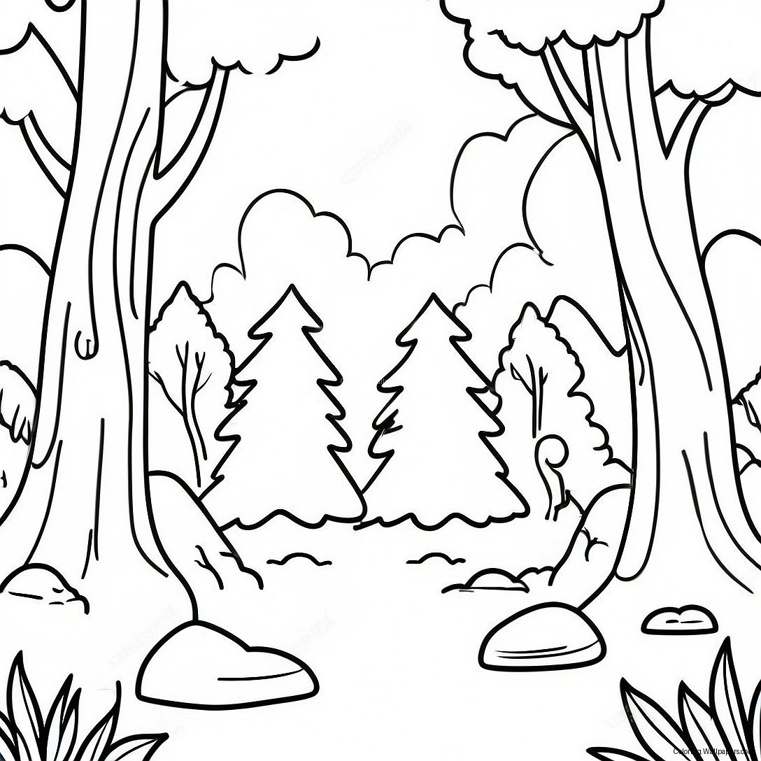 Forest Scene Coloring Page 3402