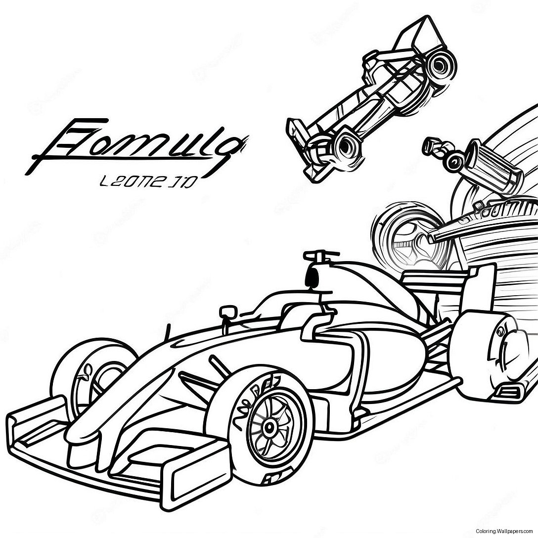 Formula 1 Yarış Arabası Boyama Sayfası 7143