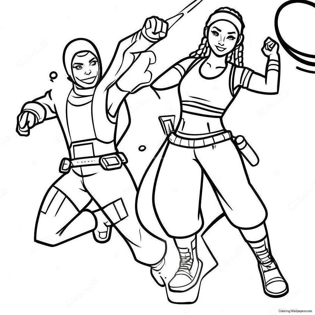 Fortnite Imani Action Pose Coloring Page 38045