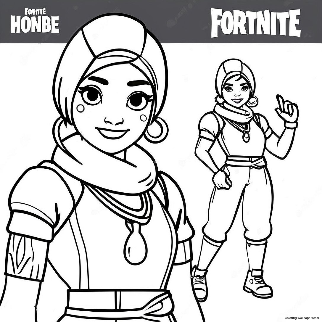 Fortnite Imani In Kleurrijke Outfit Kleurplaat 38036