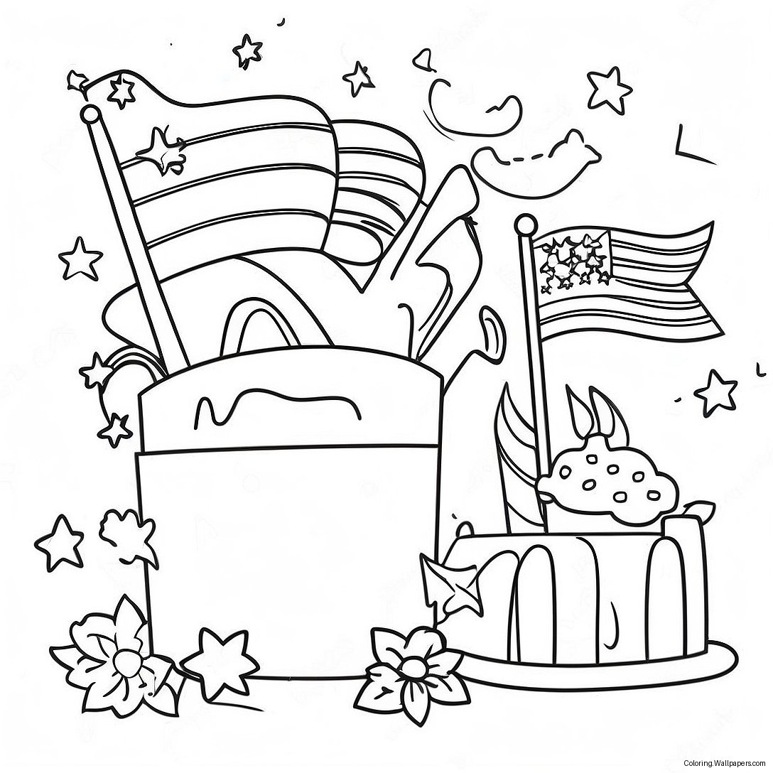 Fourth Of July Celebration Coloring Page 30710