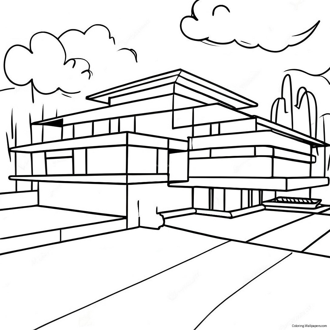 Pagina Da Colorare Del Design Architettonico Di Frank Lloyd Wright 46143