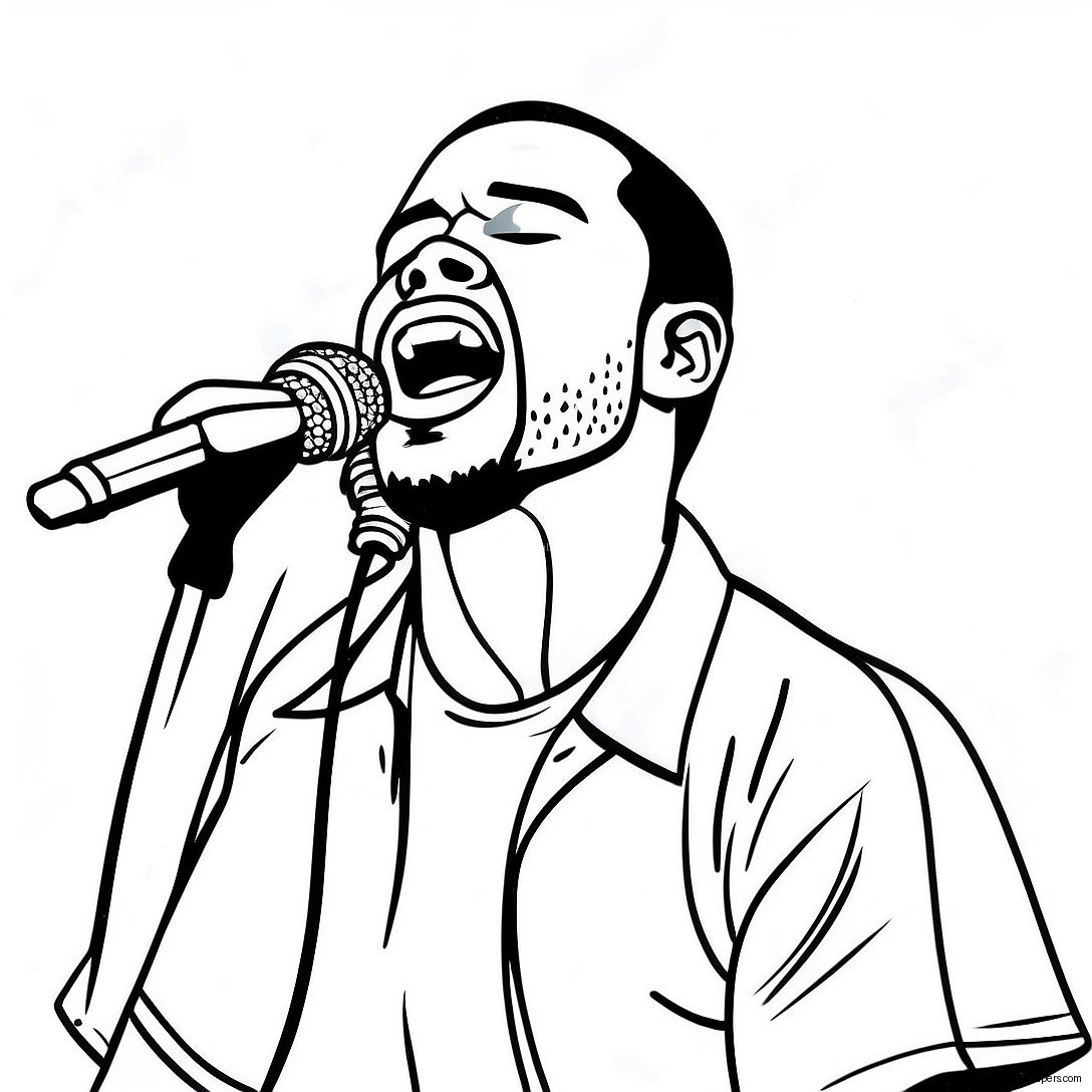 Frank Ocean Singing On Stage Coloring Page 42393