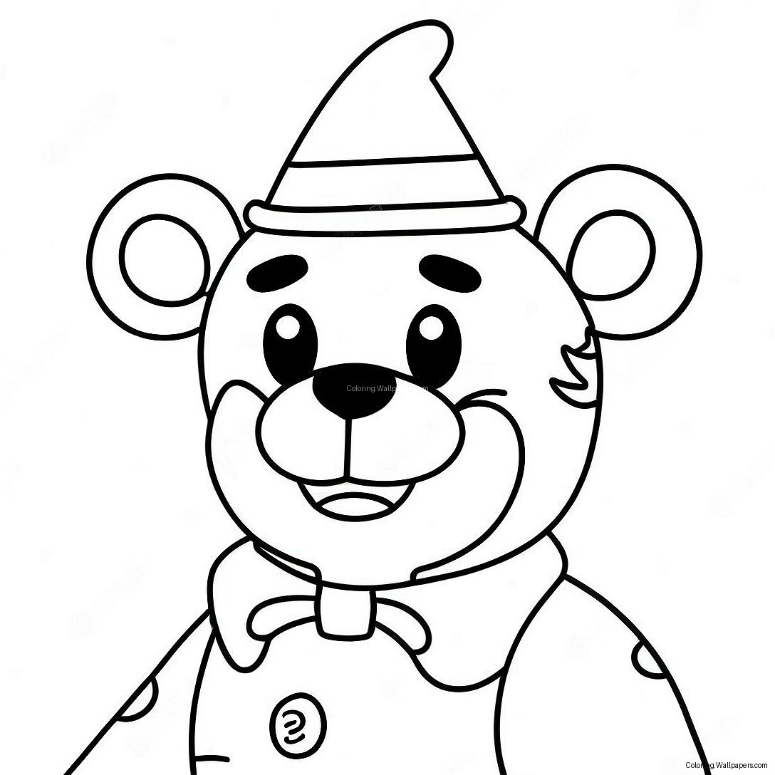 Freddy Fazbear In Santa Hat Coloring Page 28860