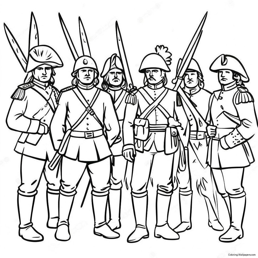 French And Indian War Soldiers Coloring Page 36164