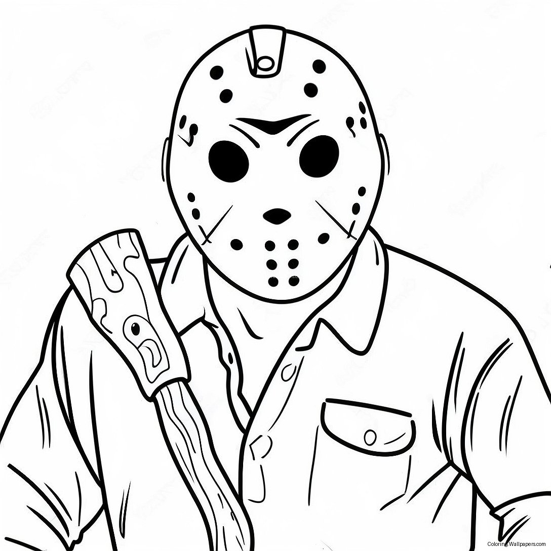 Friday The 13th Scary Jason Coloring Page 31437