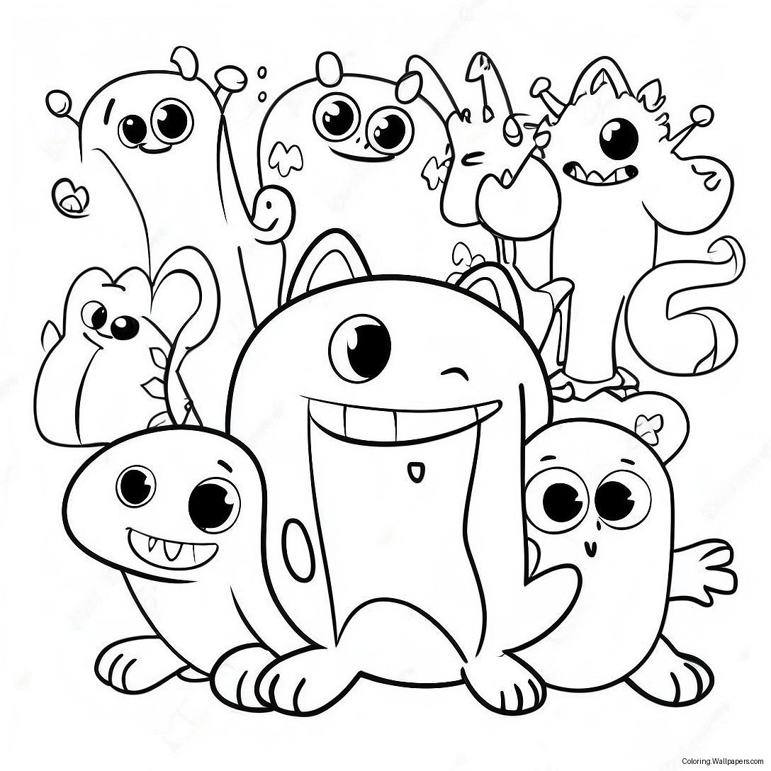 Friendly Alphabet Monsters Coloring Page 53734