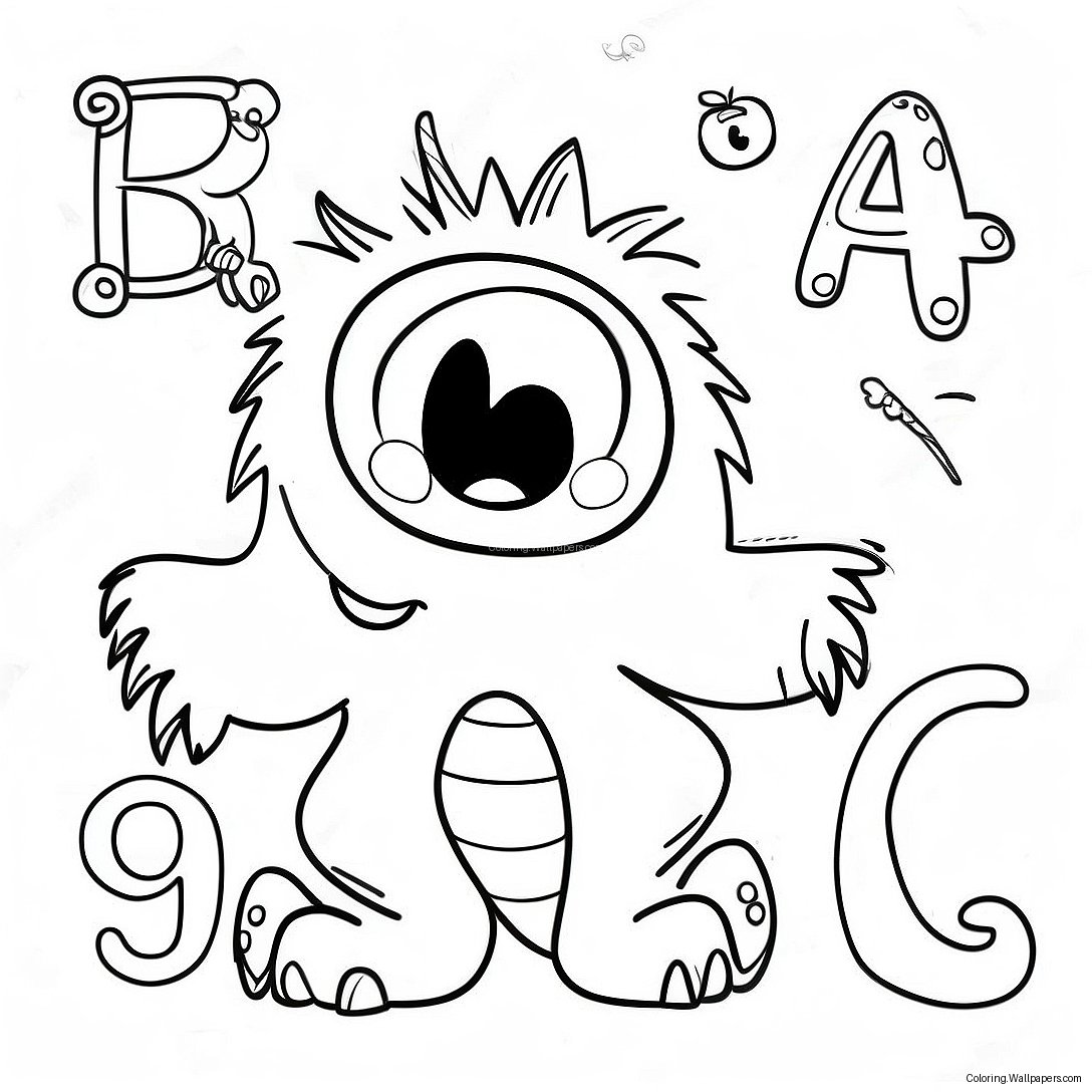 Freundliche Alphabet Monster Ausmalbild 53735