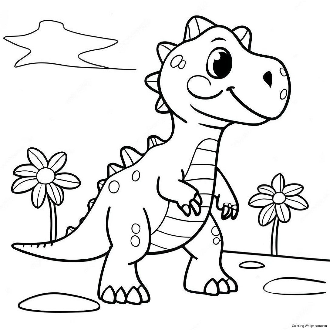 Friendly Dinosaur Coloring Page 26545