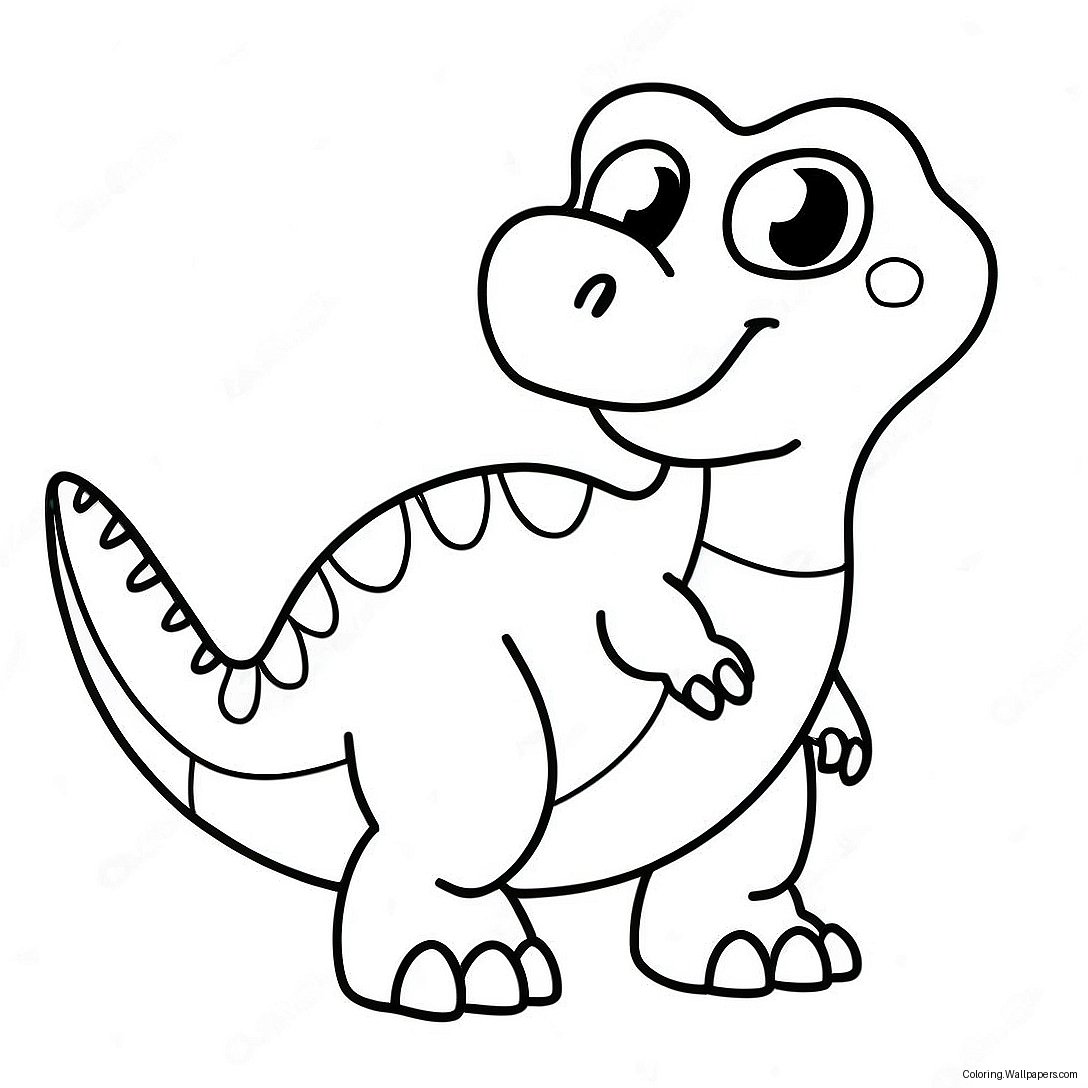 Friendly Dinosaur Coloring Page 26546