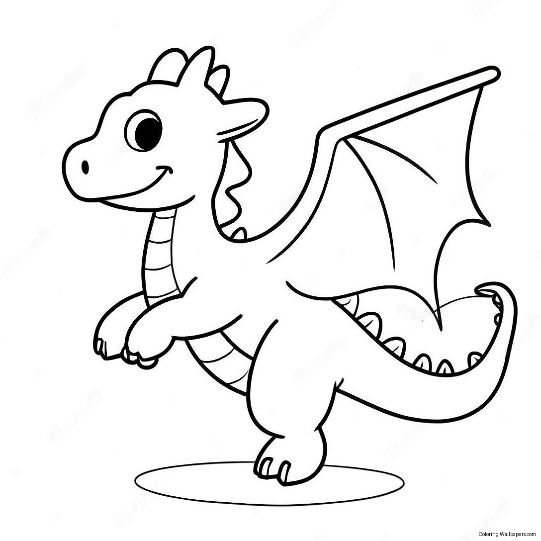 Friendly Dragon Flying Coloring Page 22397