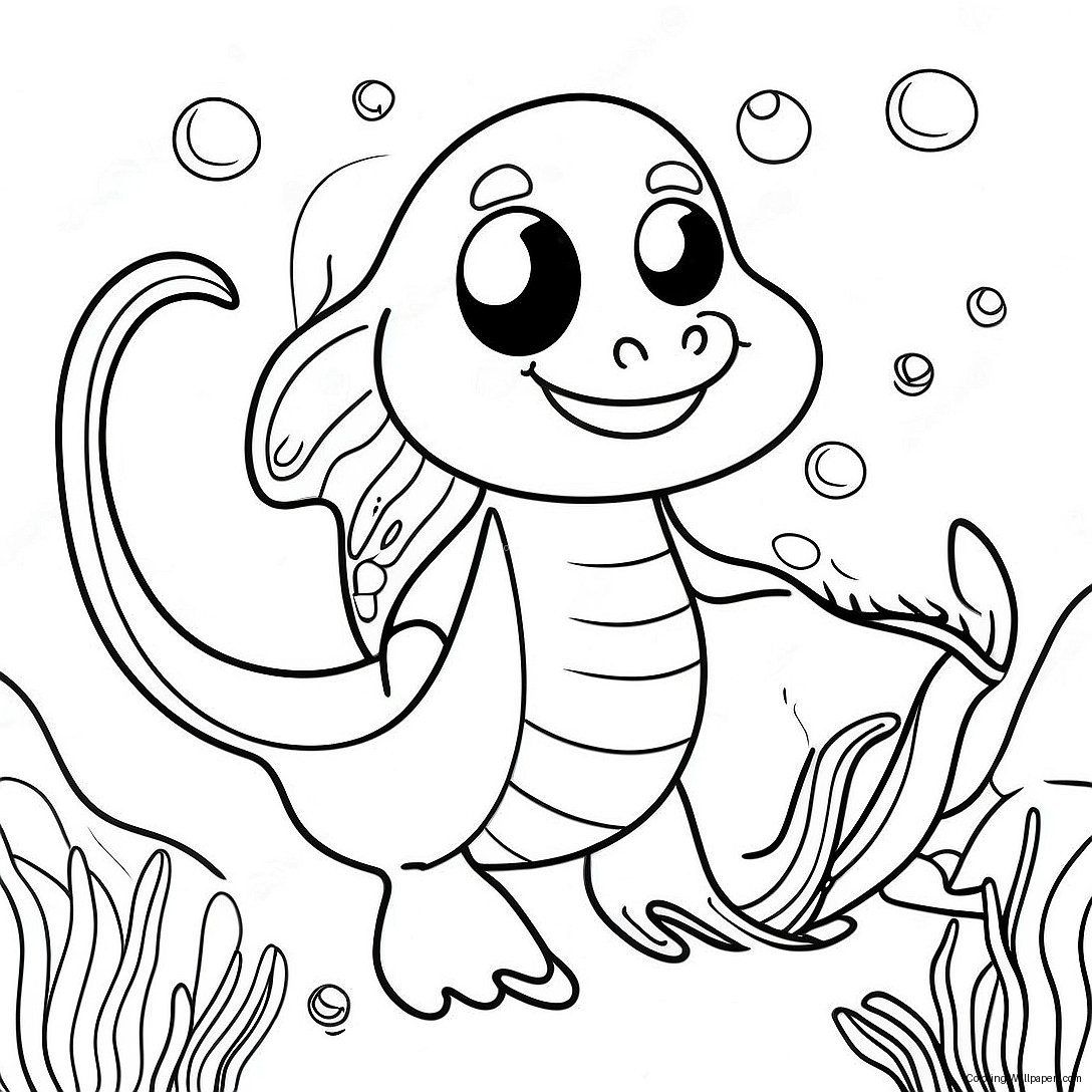 Friendly Sea Monster Coloring Page 10370