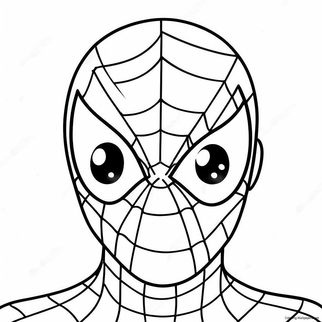 Freundliches Spiderman Gesicht Ausmalbild 17500