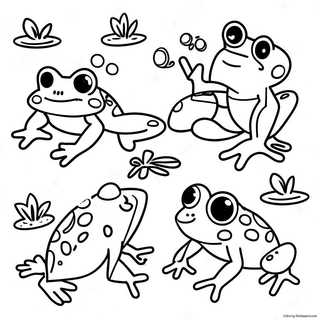 Frog Life Cycle Stages Coloring Page 55571