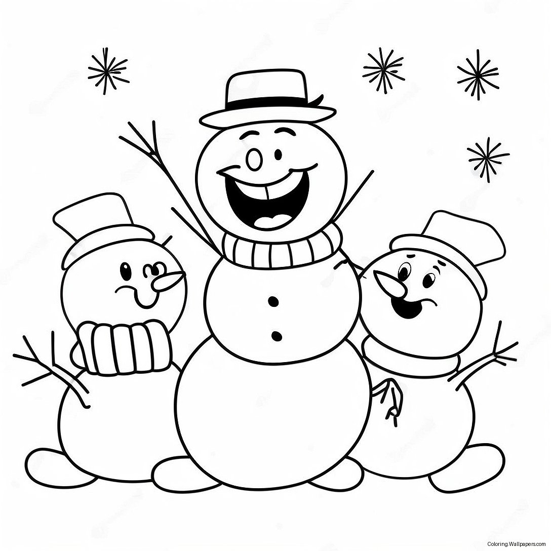 Frosty Le Bonhomme De Neige Avec Des Amis À Colorier 34450