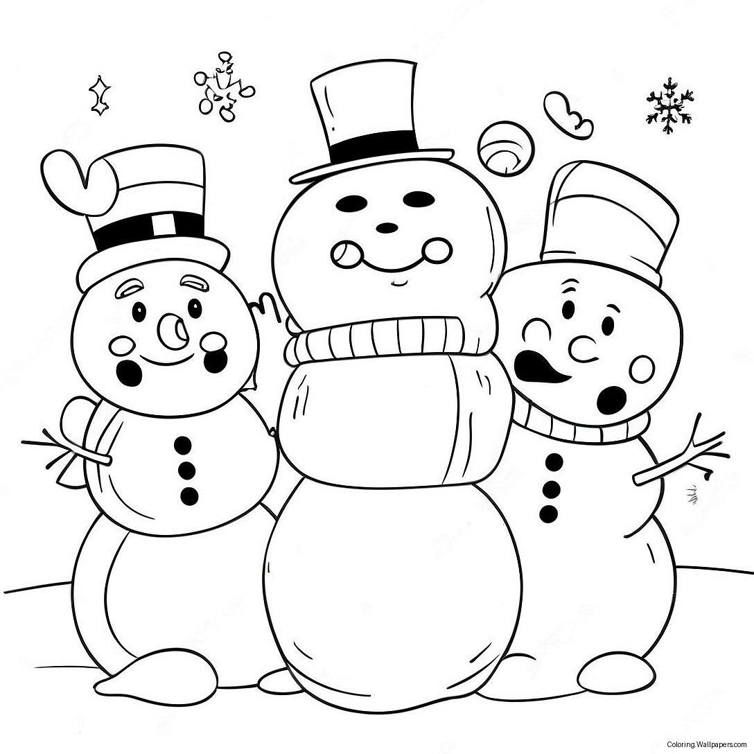 Frosty, O Boneco De Neve Com Amigos Página Para Colorir 34451