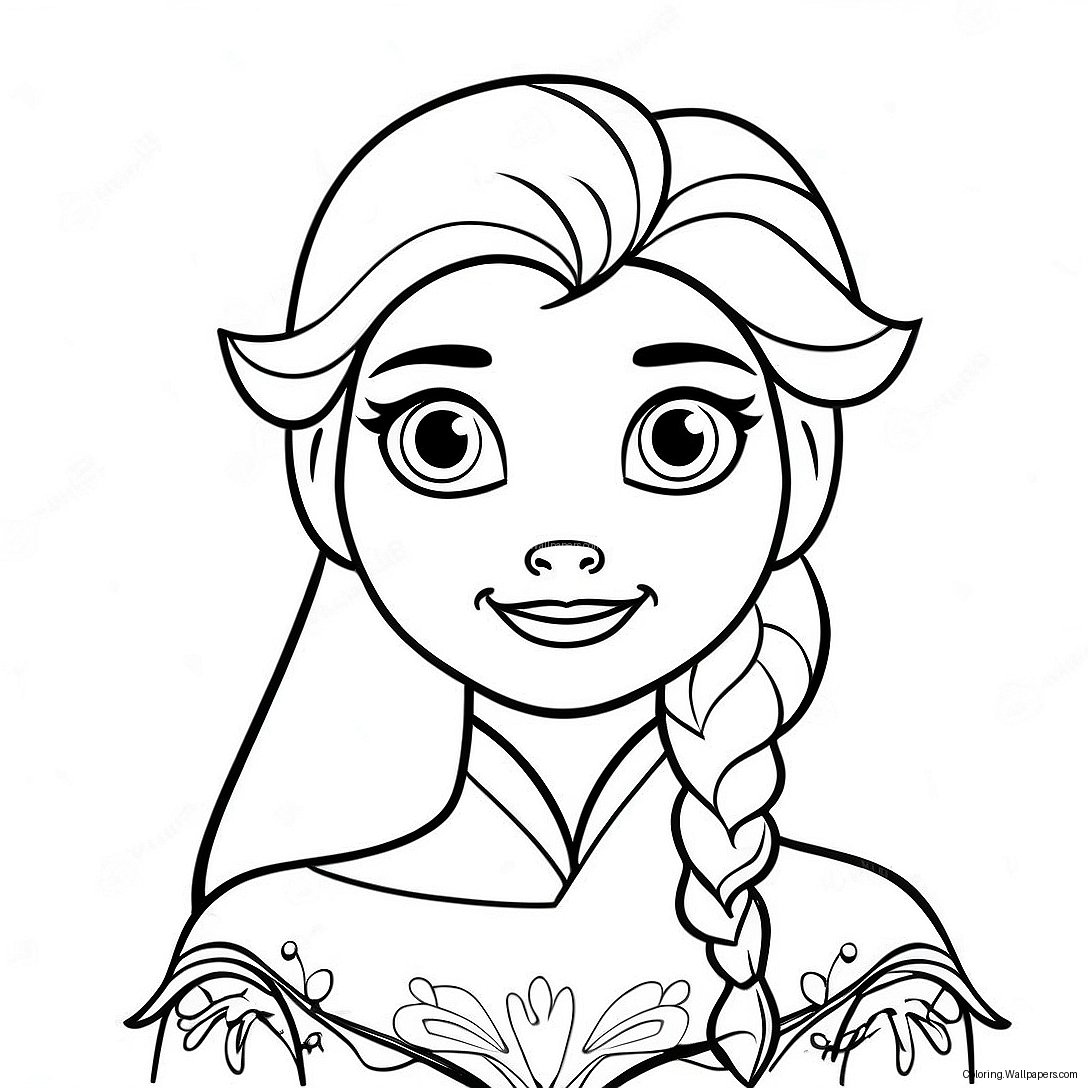 Frozen 2 Elsa With Hair Down Coloring Page 11593