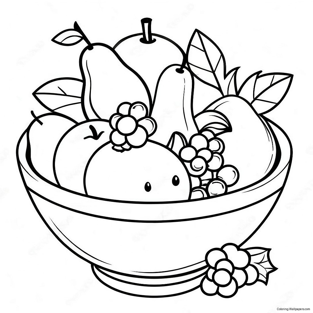 Fruit Bowl Coloring Page 26848