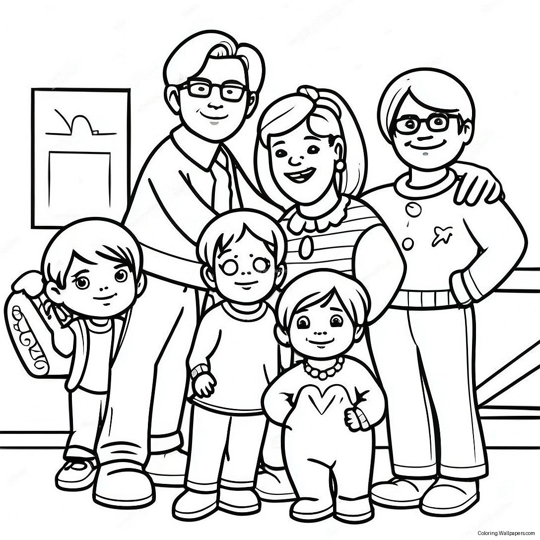 Page À Colorier De La Famille Maison Pleine 42341