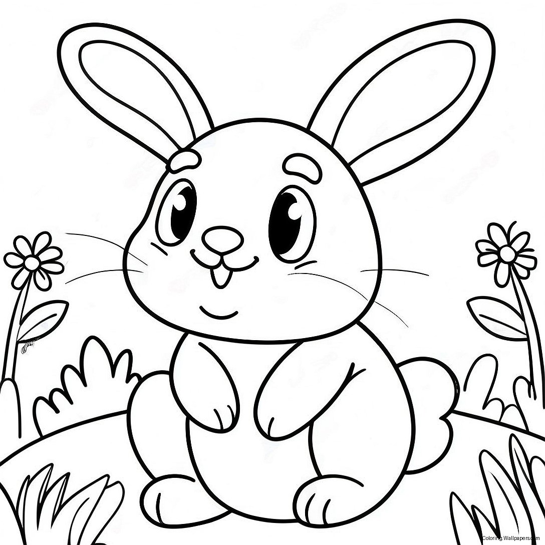 Page À Colorier De Lapin De Pâques En Taille Réelle 7691