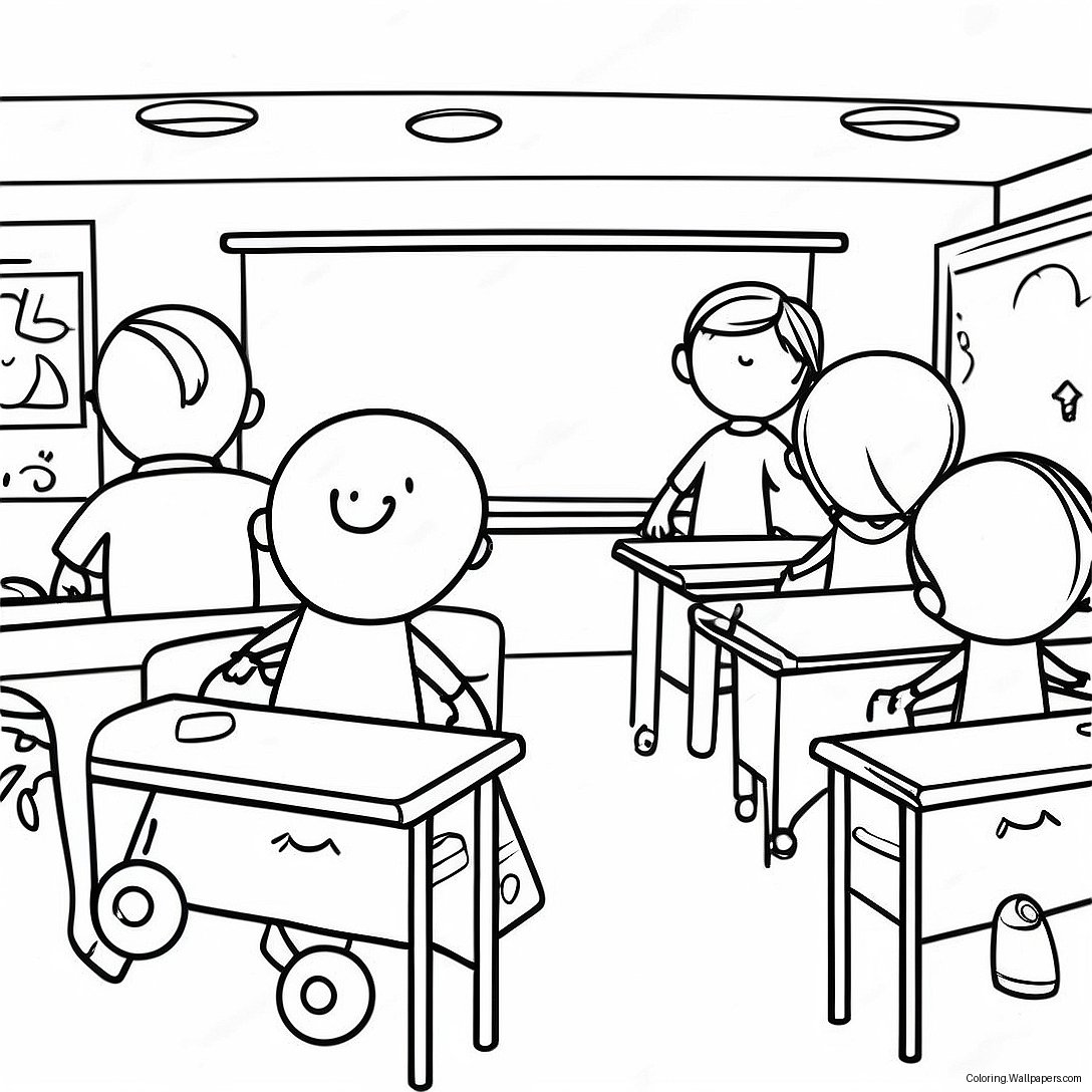 Fun 3rd Grade Classroom Coloring Page 5143