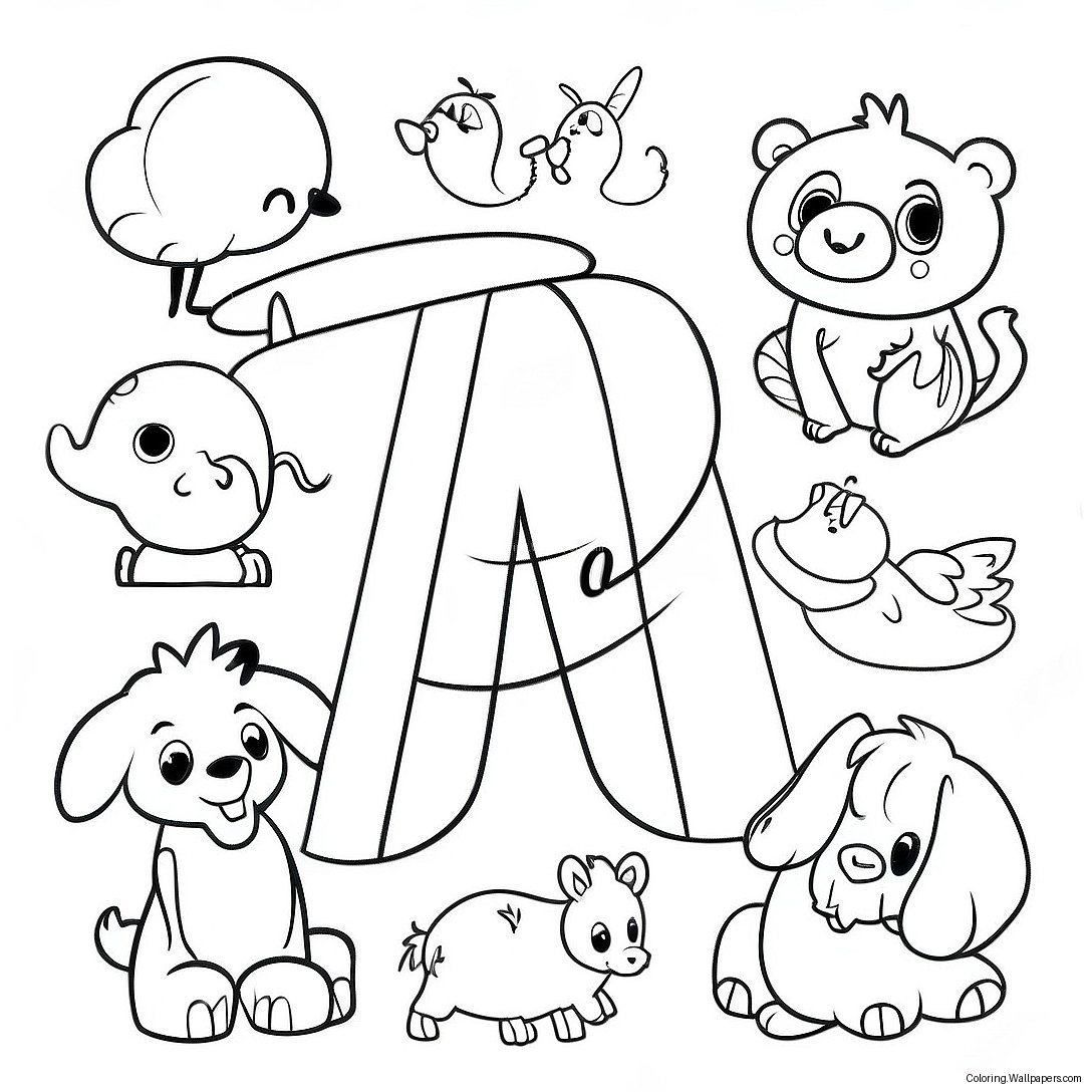 Página Para Colorir Abcs Divertidos Com Animais 53186