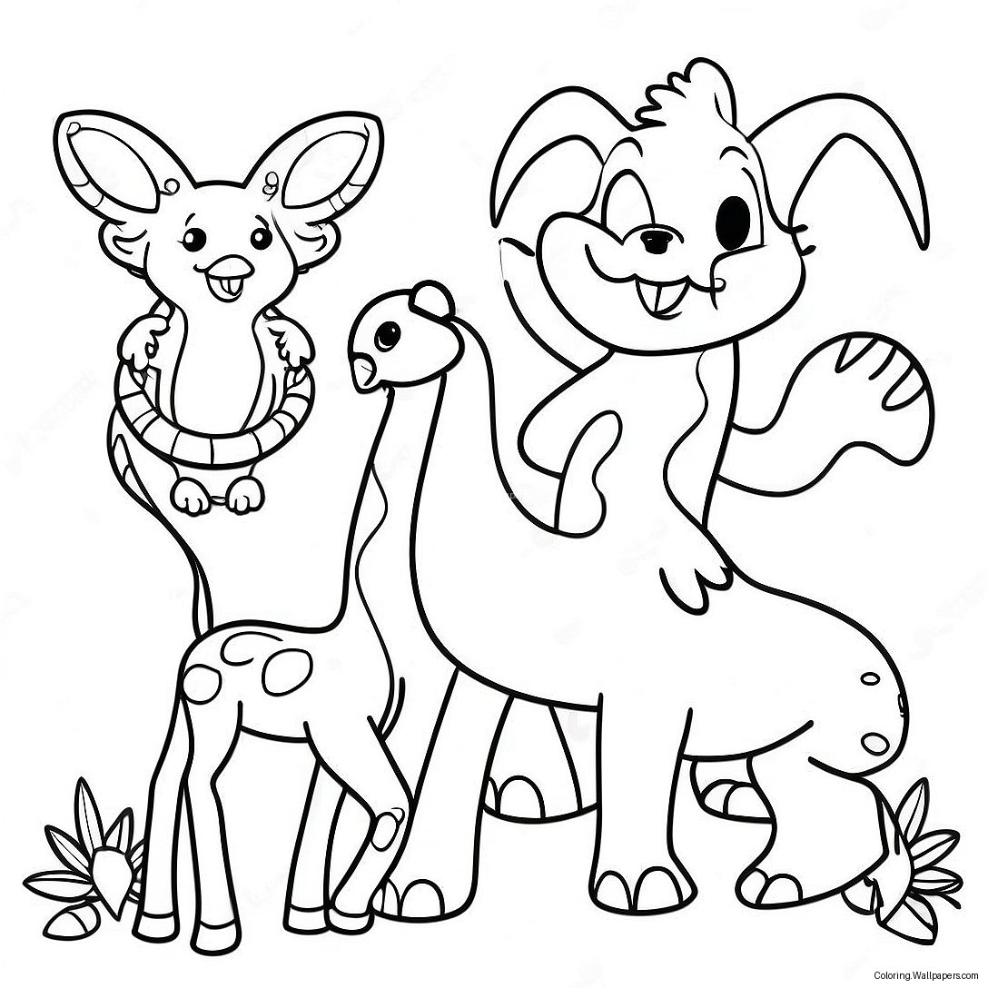 Fun Animal Collage Coloring Page 11098