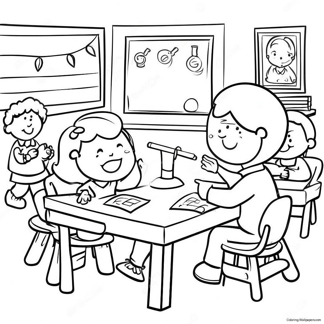 Fun Classroom Scene Coloring Page (60954-48251)