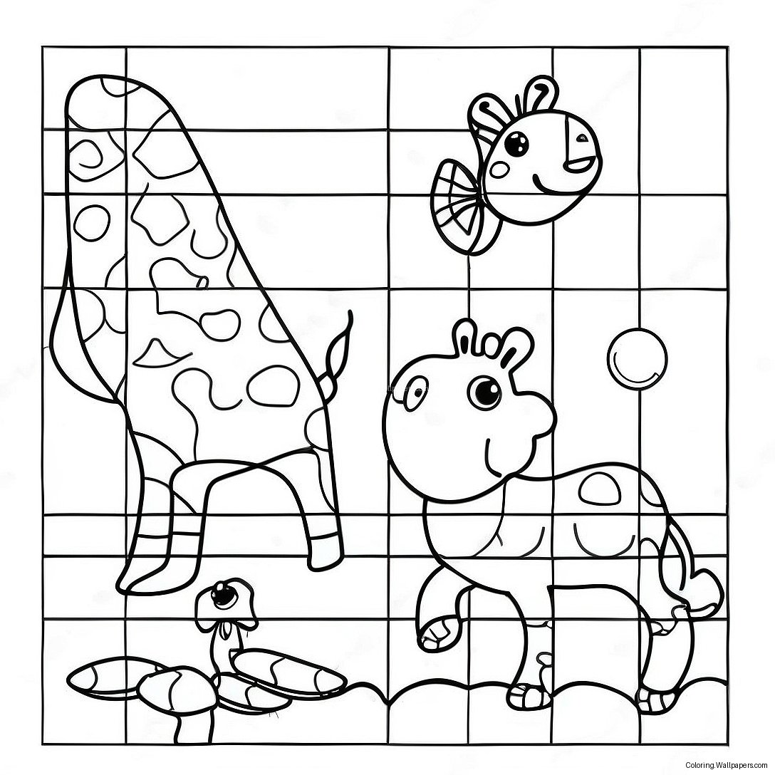 Fun Coordinate Grid With Animals Coloring Page 41606