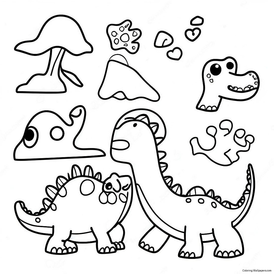 Fun Puzzle Coloring Page With Dinosaurs 5591