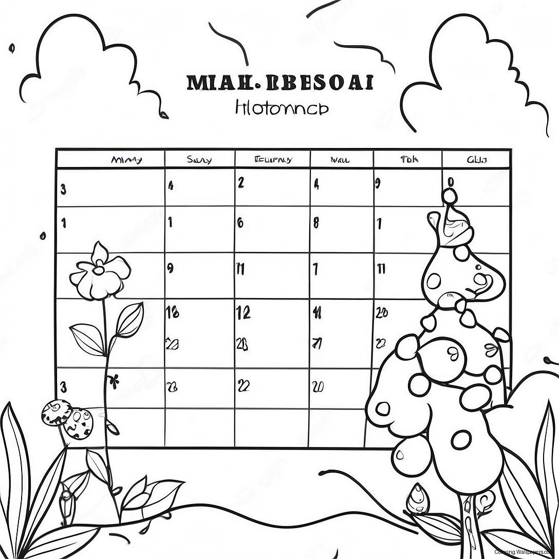 Página Para Colorir Calendário Divertido De Estações 6515