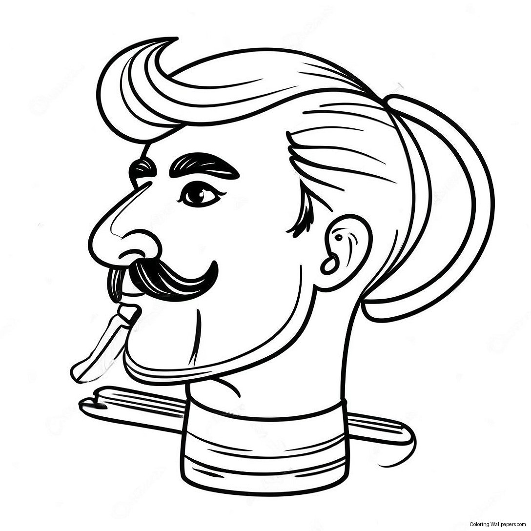 Funny Barber With Scissors Coloring Page 40273