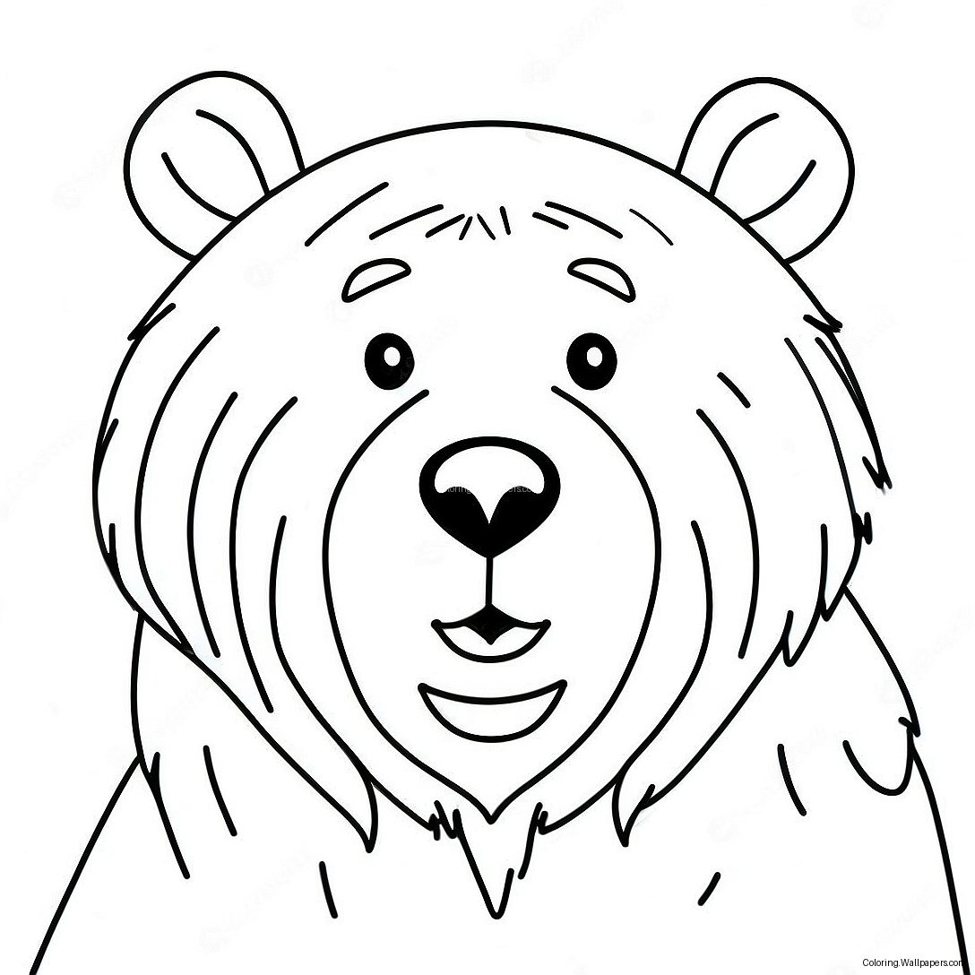 おかしなクマの顔のぬりえページ 43991