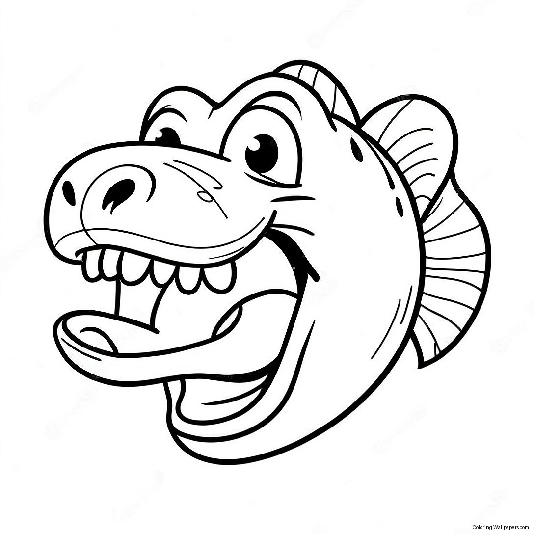 Funny Big Mouth Animal Coloring Page 14703