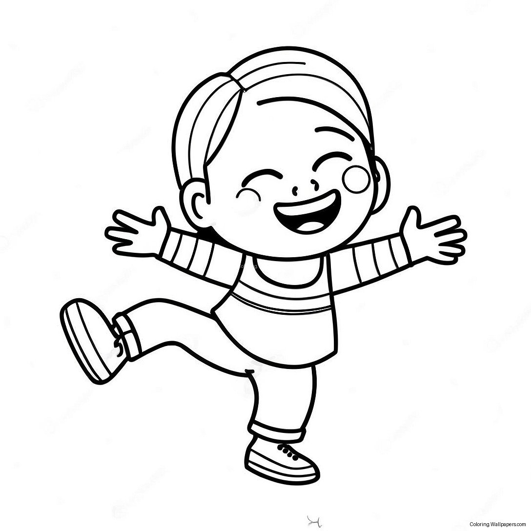 Funny Bitmoji Dancing Coloring Page 55423