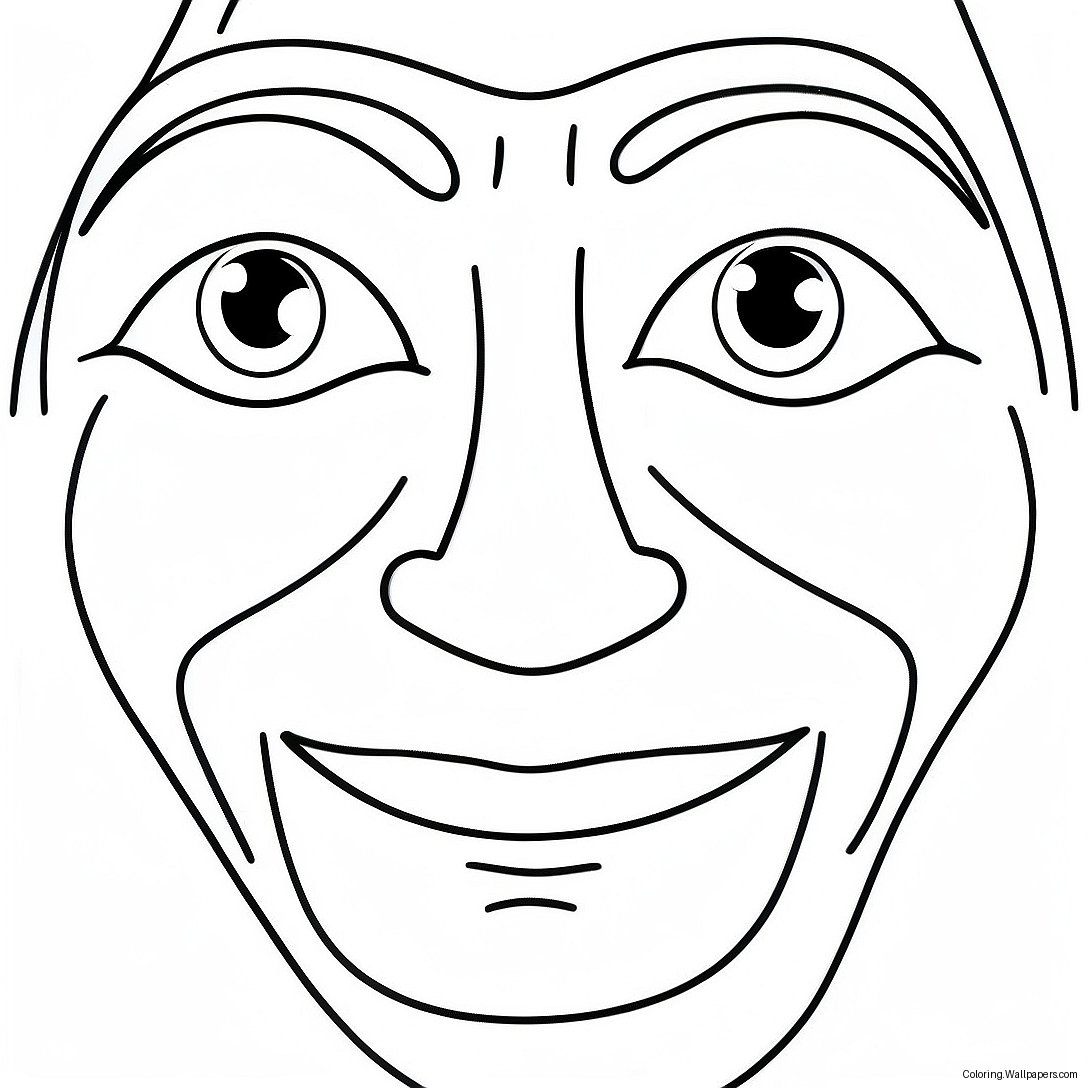 Funny Blank Face Template Coloring Page 50848