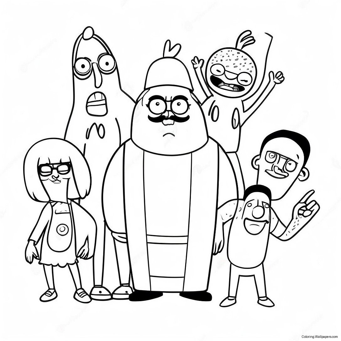 Página Para Colorear De Personajes Divertidos De Bob's Burgers 2402