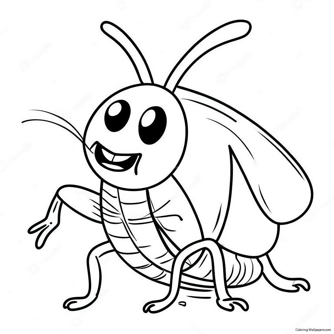 Página Para Colorear De La Cucaracha Divertida De Dibujos Animados 51127