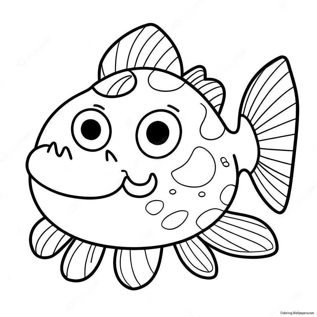 Funny Catfish With Big Eyes Coloring Page 12562