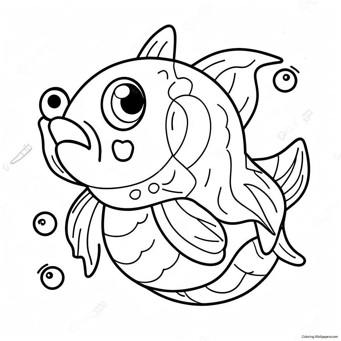 Funny Catfish With Big Eyes Coloring Page 12564