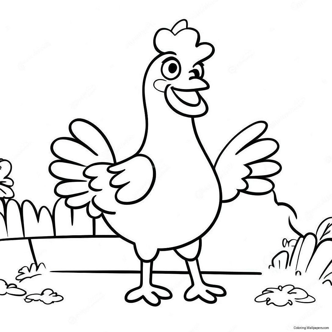 Funny Chicken Run Characters Coloring Page 27483