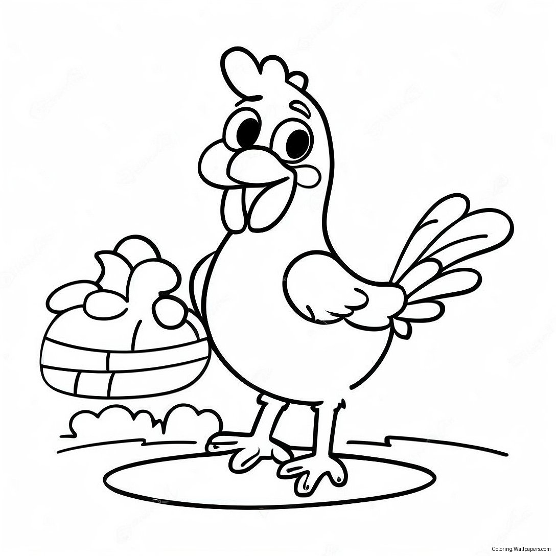 Funny Chicken Run Characters Coloring Page 27484