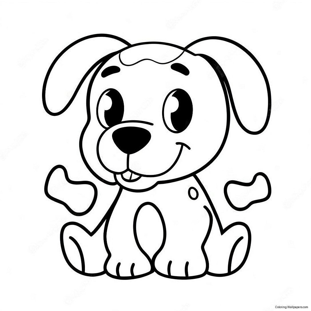 Funny Dog Bone With Cartoon Face Coloring Page 26869