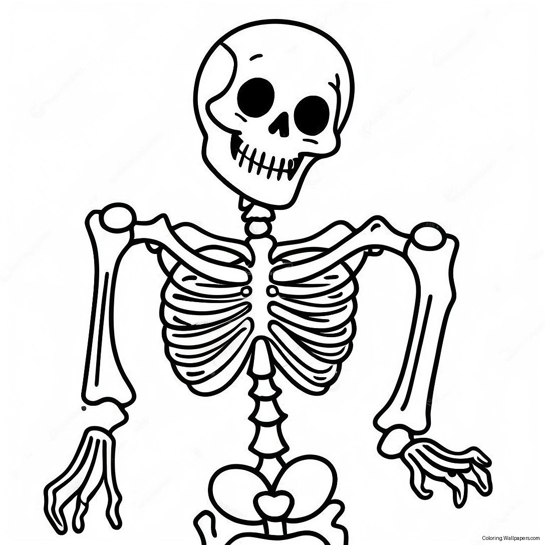 Funny Dry Bones Skeleton Coloring Page 16057