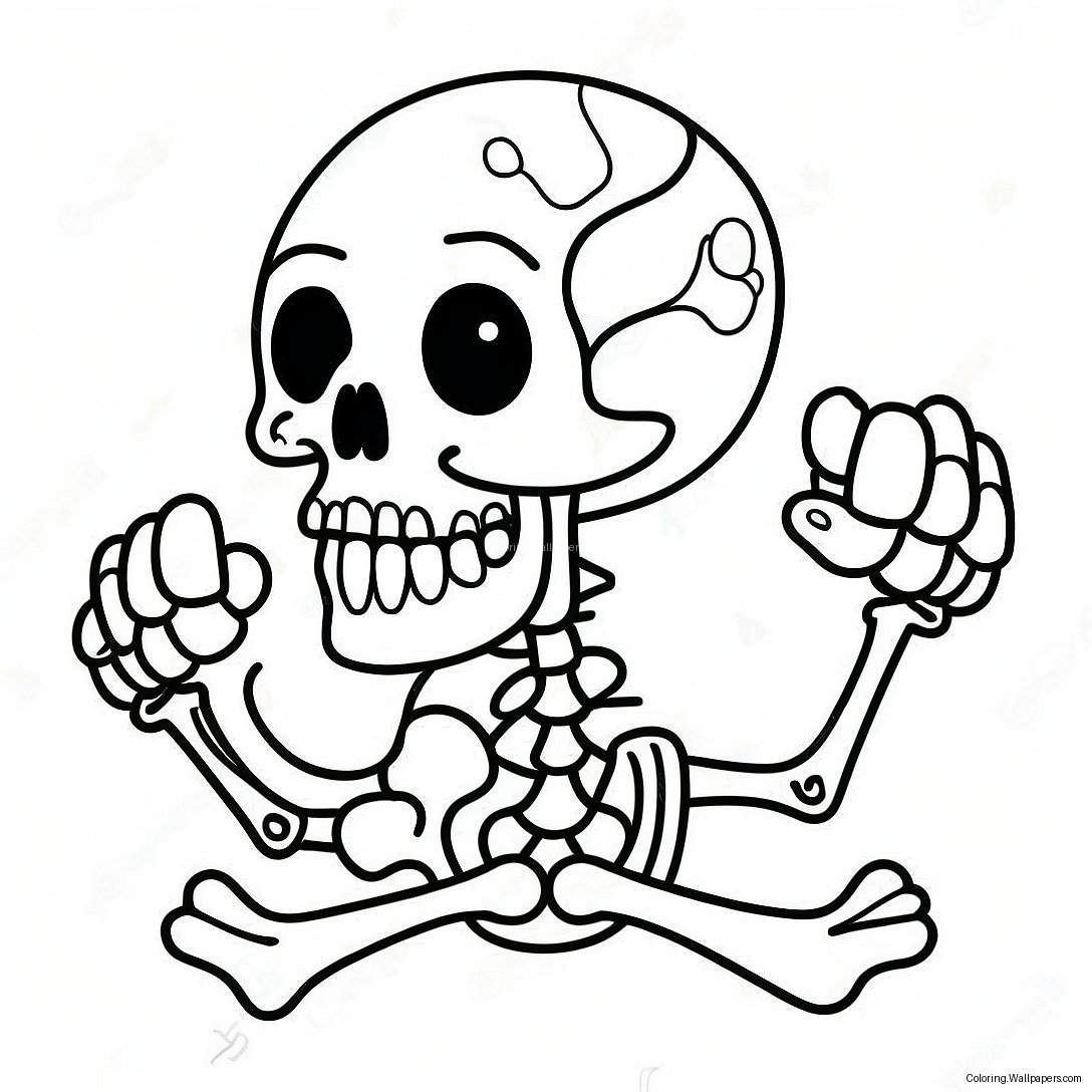 Funny Dry Bones Skeleton Coloring Page 16059